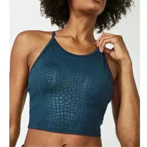 Sweaty Betty Blue Contour Crop Top Size small